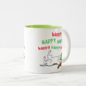 ハッピーハッピージャックラッセルテリアーキュートホリデードッグ ツートーンマグカップ (正面右)