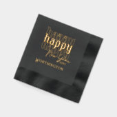 ハッピーハッピーニューイヤー箔のスタンプ付きナプキン 箔ナプキン (左)