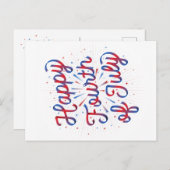 ハッピーハッピーハガキ第4弾（赤/青グラデーション） シーズンポストカード (正面/裏面)