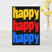 ハッピーハッピーハッピーバースデーカード カード (黄色い花)