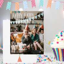 ハッピーハッピーバースデーフラットカード