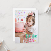 ハッピーハッピーファースト誕生日カード カード (正面/裏面インサイチュ)