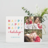 ハッピーハッピーホリデーズモダンフォトカード シーズンカード (スタンド正面)