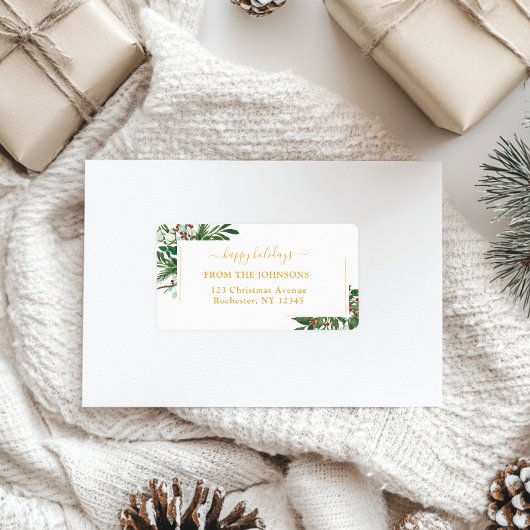 ハッピーハッピーホリデー – クラシッククリスマス素朴フェー ラベル