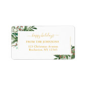 ハッピーハッピーホリデー – クラシッククリスマス素朴フェー ラベル (正面)