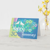 ハッピーハッピーホワイトハドブ記念日カード カード (黄色い花)