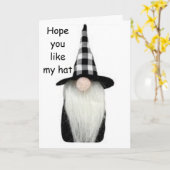 ハッピーハッ**誕生日**新しい帽子! カード (黄色い花)