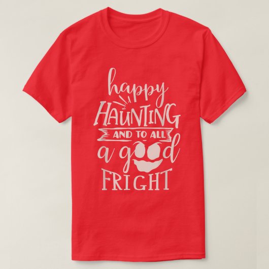 ハッピーハティング幽霊ハロウィーンデザインTシャツ Tシャツ (デザイン正面)