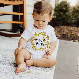 ハッピーハニービーイエロースターズ |ベビーボディスーツ ベビーボディスーツ