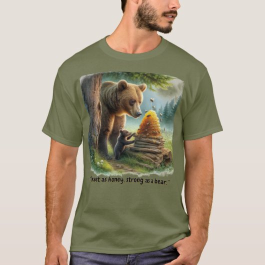 ハッピーハニーベアメンズ Tシャツ (正面)