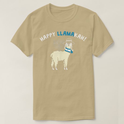 ハッピーハヌカおもしろいラマガジュエリアラマTシャツ Tシャツ (デザイン正面)