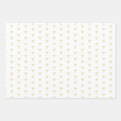 ハッピーハヌカエレガントーゴールデン（ユダヤ教）メノラーモノグラム ラッピングペーパーシート (正面2)