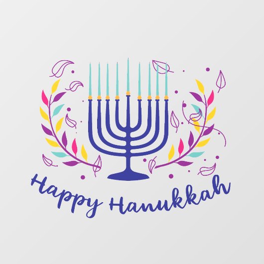 ハッピーハヌカカラフルウインドウロック ウィンドウサイン (シート)