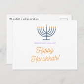 ハッピーハヌカカード – カスタマイズ可能 シーズンポストカード (正面/裏面)