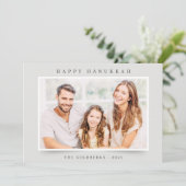 ハッピーハヌカシンプルーエレガントカスタムファミリーフォト シーズンカード (スタンド正面)