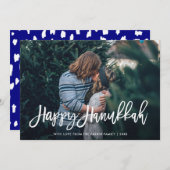 ハッピーハヌカスタイリッシューの脚本とパターン | フォト シーズンカード (正面/裏面)