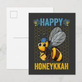 ハッピーハヌカハニー面白いはちみつハヌカハギフト インビテーションポストカード (正面/裏面)