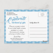 ハッピーハヌカフェスティバルオブライトズフォト招待状 ポストカード (裏面)