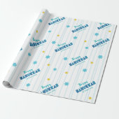 ハッピーハヌカモダンタイポグラフィ金ゴールドスターズ名 ラッピングペーパー (アンロールド)