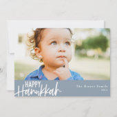 ハッピーハヌカモダンフォトダスティブルー シーズンカード (正面)