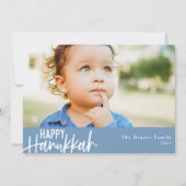 ハッピーハヌカモダンフォトライトブルー シーズンカード (正面)