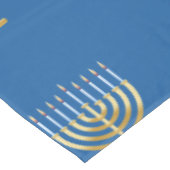 ハッピーハヌカユダヤ系青色金ゴールド（ユダヤ教）メノラー テーブルクロス (アングル)