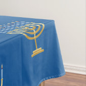 ハッピーハヌカユダヤ系青色金ゴールド（ユダヤ教）メノラー テーブルクロス (インサイチュ)
