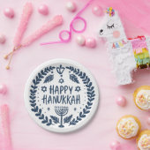 ハッピーハヌカーお洒落パーティー可愛い手描き ペーパープレート (パーティー)