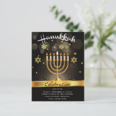 ハッピーハヌカーお祝いパーティの招待状 ポストカード (スタンド正面)