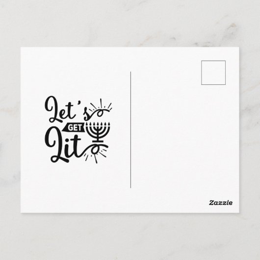 ハッピーハヌカーお祝いパーティの招待状 ポストカード (裏面)