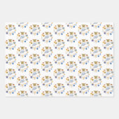 ハッピーハヌカーかわいいミックスカラー ラッピングペーパーシート (正面3)