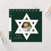ハッピーハヌカーかわいい写真 カード (正面/裏面インサイチュ)