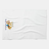 ハッピーハヌカーと可愛いハヌカーキャラクター キッチンタオル (横)