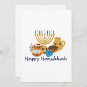 ハッピーハヌカーと可愛いハヌカーキャラクター シーズンカード (正面/裏面)