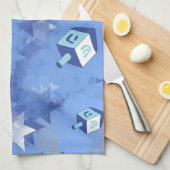 ハッピーハヌカーの落下スターとドリードル キッチンタオル (四つ折り)