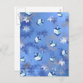 ハッピーハヌカーの落下スターとドリードル シーズンポストカード (正面/裏面)