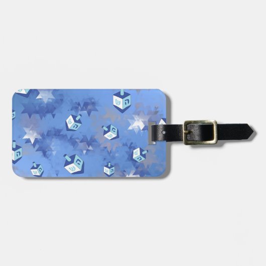 ハッピーハヌカーの落下スターとドリードル ラゲッジタグ (正面横)