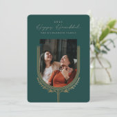 ハッピーハヌカーエレガントゴールデン（ユダヤ教）メノラーフォトアーチ シーズンカード (スタンド正面)