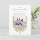 ハッピーハヌカーエレガントゴールデン（ユダヤ教）メノラーフォトアーチ シーズンカード (スタンド正面)