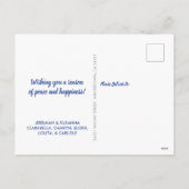 ハッピーハヌカーエレガントタイポグラフィファミリーフォト シーズンポストカード (裏面)