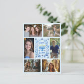 ハッピーハヌカーカスタム6フォトホリデー ポストカード (スタンド正面)