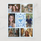 ハッピーハヌカーカスタム6フォトホリデー ポストカード (正面)