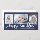 ハッピーハヌカースクリプト3 – フォトホリデー シーズンカード (正面/裏面)