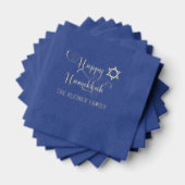 ハッピーハヌカータイポグラフィ#10家族名 箔ナプキン (インサイチュ (積み重ね))