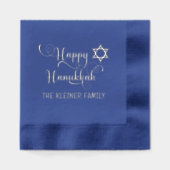 ハッピーハヌカータイポグラフィ#10家族名 箔ナプキン (正面)