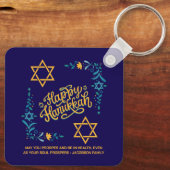 ハッピーハヌカーハヌカー(ユダヤ教の祭り) キーホルダー (裏面)