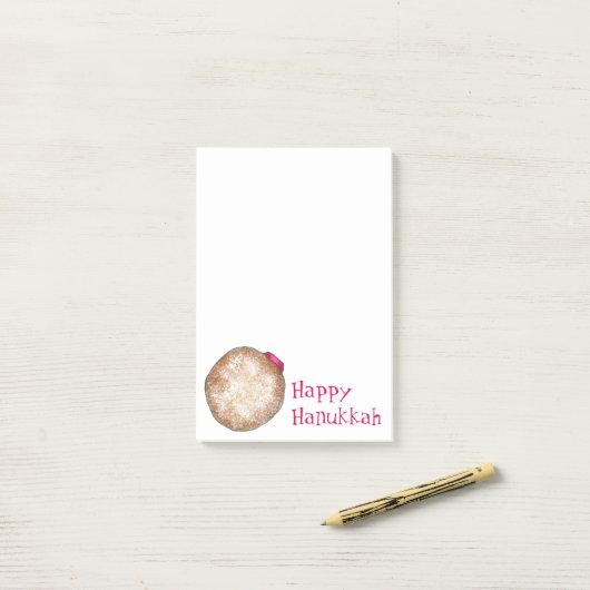 ハッピーハヌカーハヌカー(ユダヤ教の祭り)ゼリードーナットドゥグナットフード ポストイット (デスク上)