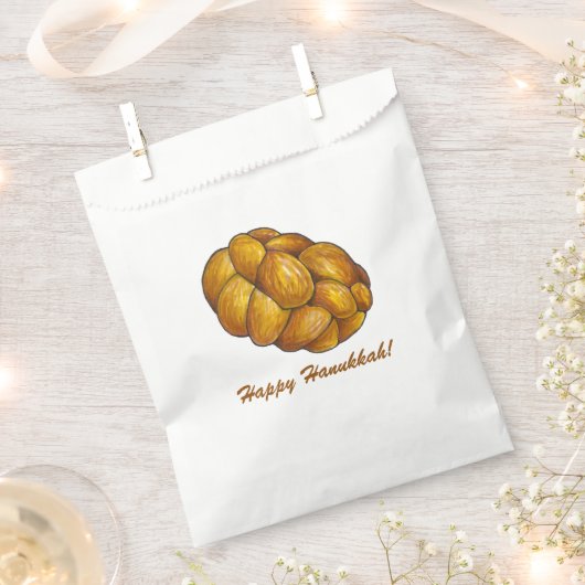 ハッピーハヌカーハヌカー(ユダヤ教の祭り)チャラブレッドローフ フェイバーバッグ (クリップ留めされた状態)