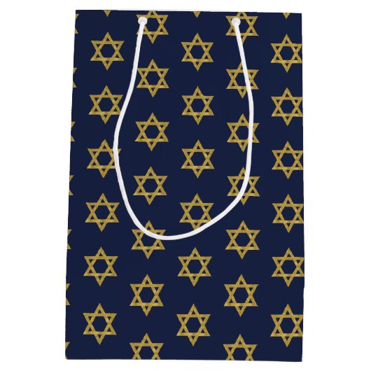 ハッピーハヌカーハヌカー(ユダヤ教の祭り)ホリデー抱き枕 ミディアムペーパーバッグ (裏面)