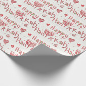 ハッピーハヌカーハヌカー（ユダヤ教の祭り）（ユダヤ教）メノラー ラッピングペーパー (角)